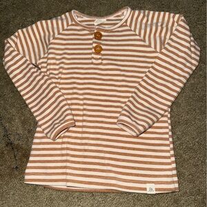 LuLaRoe Brown and White Striped Long Sleeve Tee